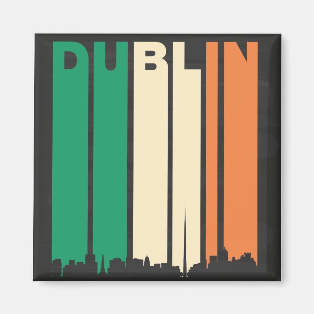 Vintage Dublin Cityscape Magnet (Front)