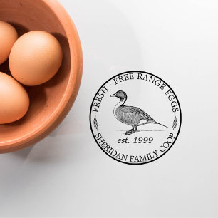 Vintage Duck Classic Family Farm Egg Carton Promo Rubber Stamp