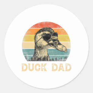 Vintage Duck Dad Duck Lovers Daddy Father#39;s Day Classic Round Sticker