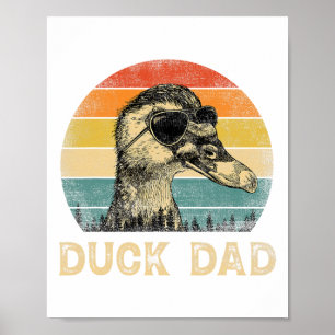 Vintage Duck Dad Duck Lovers Daddy Father#39;s Day Poster