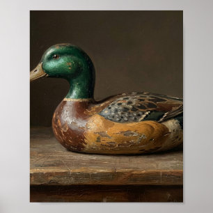 Vintage Duck Decoy Study I Vintage Painting Poster