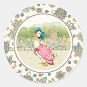 Vintage Duck Easter Classic Round Sticker