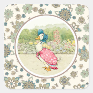 Vintage Duck Easter Square Sticker