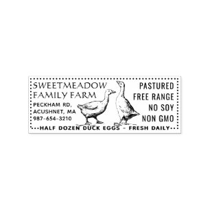 Vintage Duck Egg Carton 2.5" x 1 Stamp Half Dozen