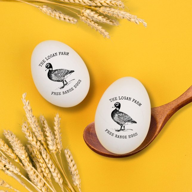Vintage Duck Farmhouse Personalised Egg Stamp (Creator Uploaded)
