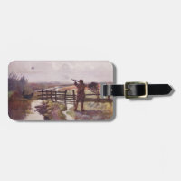 Vintage Duck Hunt Dog Sportsman Gun Luggage Tag