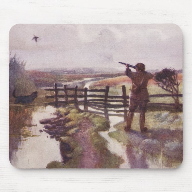 Vintage Duck Hunting Gun Dog Sportsman Mousepad (Front)