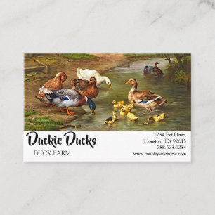Vintage Ducks And Ducklings Farm Animals Business Card