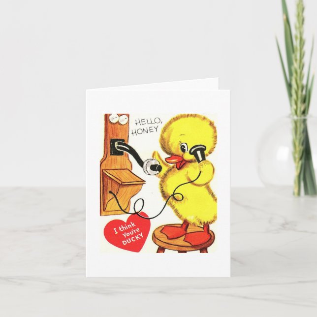 Vintage Ducky Valentine Card (Front)