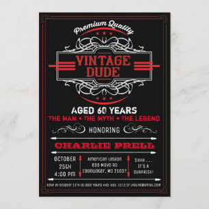 Vintage Dude Birthday Man Myth Legend Invitation