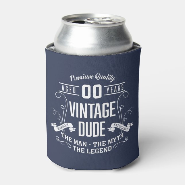 Vintage Dude Custom Age Can Cooler (Can Front)