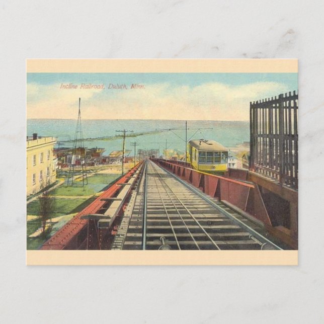 Vintage Duluth Minnesota Incline Railroad Postcard (Front)