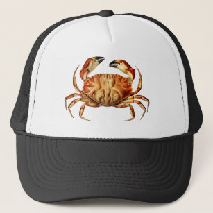 Vintage Dungeness Crab Illustration Trucker Hat