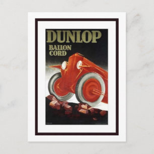 Vintage Dunlop Ballon Cord Auto Parts Ad Postcard