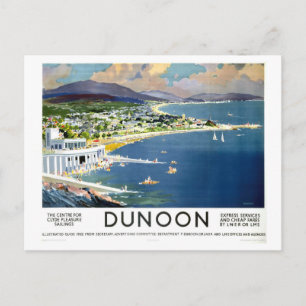 Vintage Dunoon Scotland Travel Poster Postcard