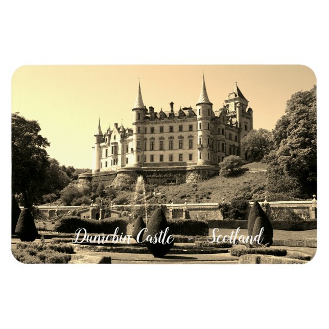 Vintage Dunrobin Castle Scotland Magnet (Horizontal)