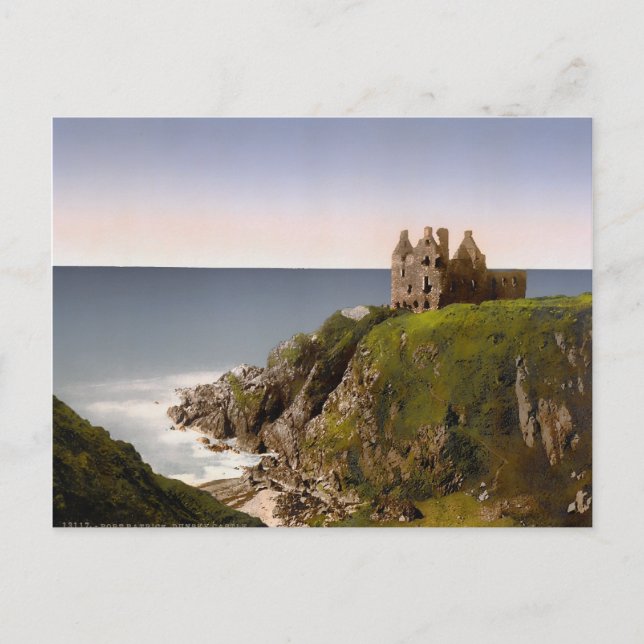 Vintage Dunskey Castle Scotland Postcard (Front)