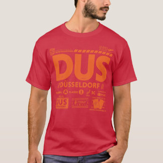 Vintage Dusseldorf DUS Airport Code Travel Day Ret T-Shirt