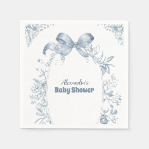 Vintage Dusty Blue Bow Napkin