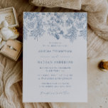 Vintage Dusty Blue Floral Elegant Wedding Invitation<br><div class="desc">Matching Collection in the Little Bayleigh Store!</div>