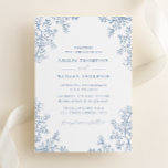 Vintage Dusty Blue Floral Wedding Invitation<br><div class="desc">Matching Collection in the Little Bayleigh Store!</div>