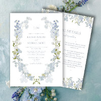 Vintage Dusty Blue Garden Monogram Details Wedding