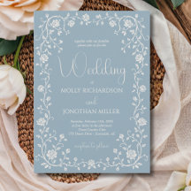 Vintage Dusty Blue Rose Vine Wedding