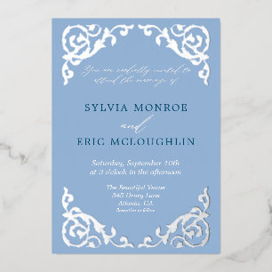 Vintage Dusty Blue Victorian Formal Wedding