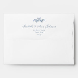 Vintage Dusty Blue Wedding Envelope