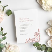 Vintage Dusty Pink Rose Lace Pattern Wedding