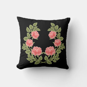 Vintage Dusty Pink Roses Floral Pattern - Romantic Cushion