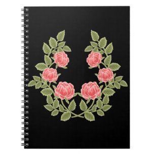 Vintage Dusty Pink Roses Floral Pattern - Romantic Notebook
