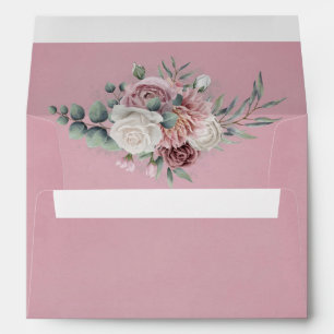 Vintage Dusty Rose and Greenery Envelope