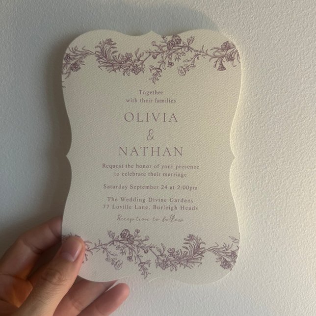 Vintage Dusty Rose & Blush Floral Wedding Invitation (Creator Uploaded)