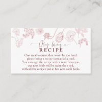 Vintage Dusty Rose Floral Please Bring A Recipe