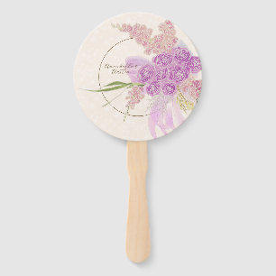  Vintage Dusty Rose Ombré Bow and Bouquet  Hand Fan