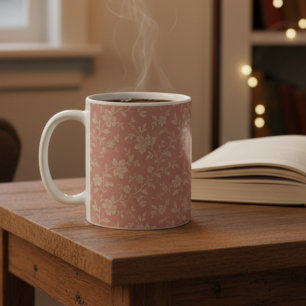 Vintage Dusty Rose Pink Florals Elegant Romantic Coffee Mug