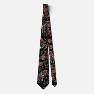 Vintage Dusty Rose Raccoons Tie