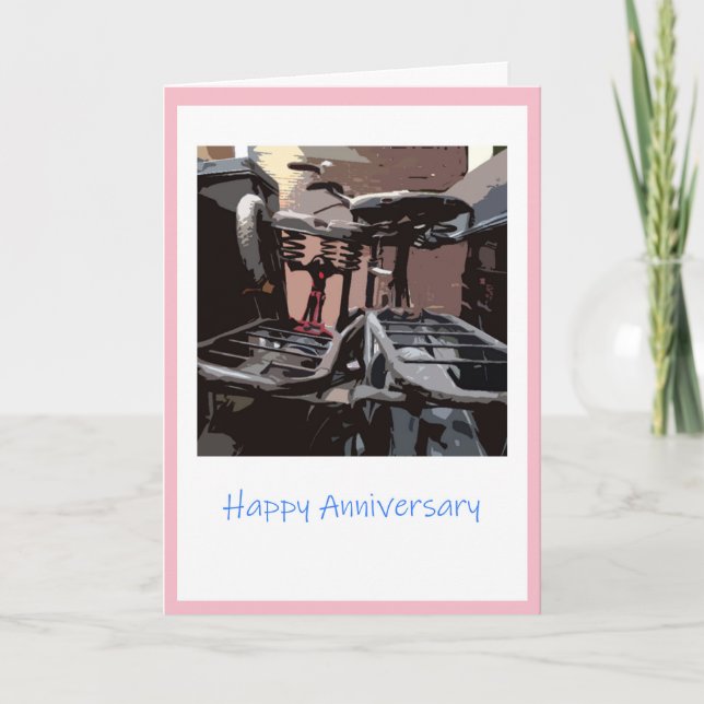 Vintage Dutch bicycles Anniversary Card (Front)