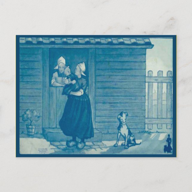 Vintage Dutch costume and traditional lifestyle Postcard (Front)