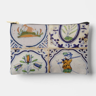 Vintage Dutch Delft Tiles 17th Century pottery art Accessory Pouch