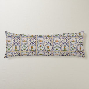 Vintage Dutch Delft Tiles 17th Century pottery art Body Cushion