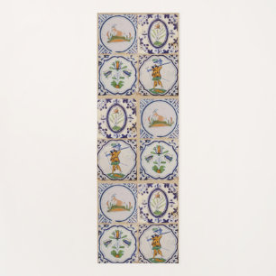 Vintage Dutch Delft Tiles 17th Century pottery art Yoga Mat