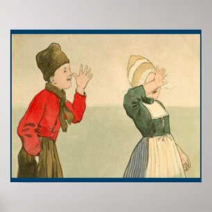 Vintage Dutch design, 1905 Getting to know you Poster