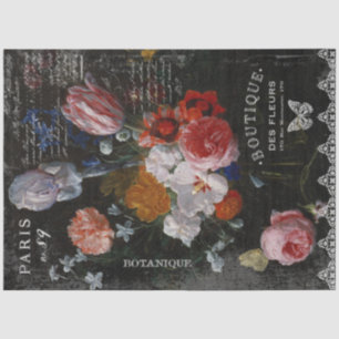 Vintage Dutch Floral Ephemera Decoupage Tissue Paper