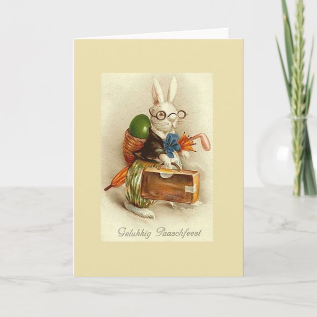 Vintage Dutch Gelukkig Paaschfeest Easter Card (Front)