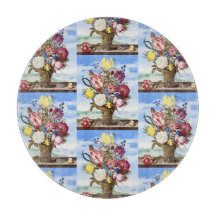 Vintage Dutch Golden Age Floral Still Life Cutting Board