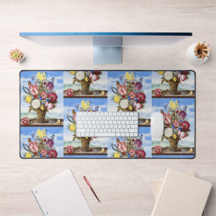 Vintage Dutch Golden Age Floral Still Life Desk Mat