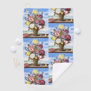 Vintage Dutch Golden Age Floral Still Life Golf Towel