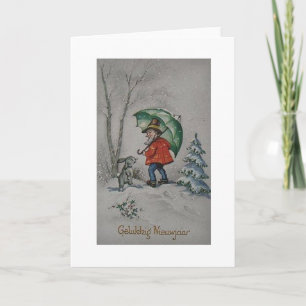 Vintage Dutch New Year Greeting Card